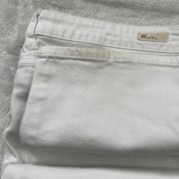 Kut From The Kloth Catherine Boyfriend Jeans Women's Size 14 White Cotton Denim - Picture 9 of 14